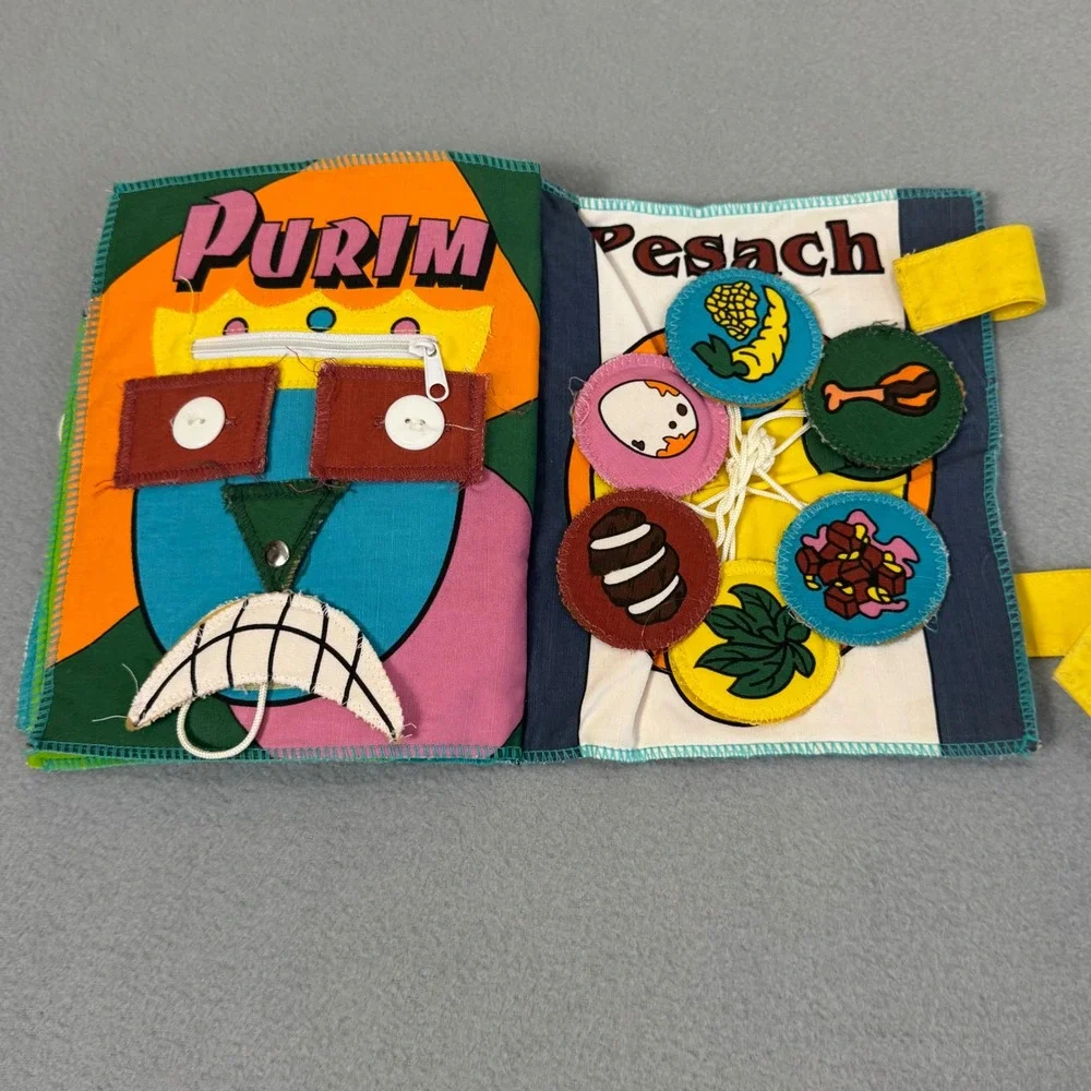 Aviv Judaica Soft Fabric Book Kids My First Jewish Holiday Vintage 1992 Pink